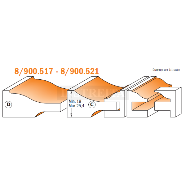 Kotinių frezų komplektas 900.521.11