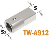 Perėjimo antgalis TW-A912,. S2=9x12 mm