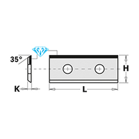 Deimantiniai keičiami peiliukai 790.300.60 (2 vnt.)  (1/35°) 30x12x1.5mm DP z=1