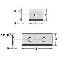 Keičiami peiliukai 790.075.00 7,5x12x1,5 (10 vnt. pakuotė)